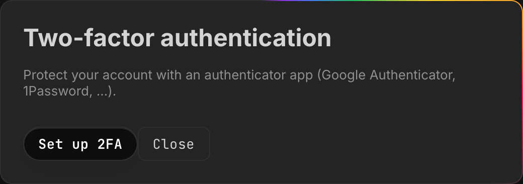 Turning on two-factor sign-in.